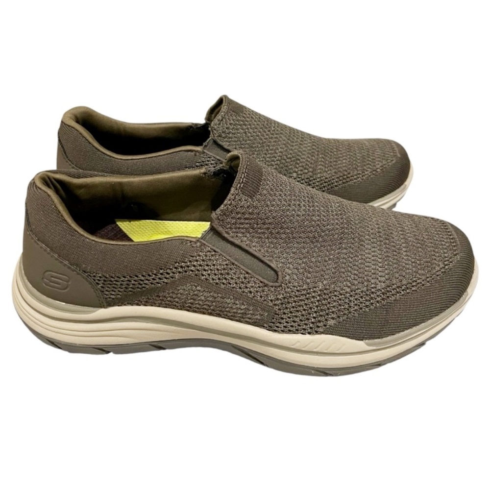 Skechers Mens Relaxed Fit Air-Cooled Memory Foam Taupe Sneakers Size 12
